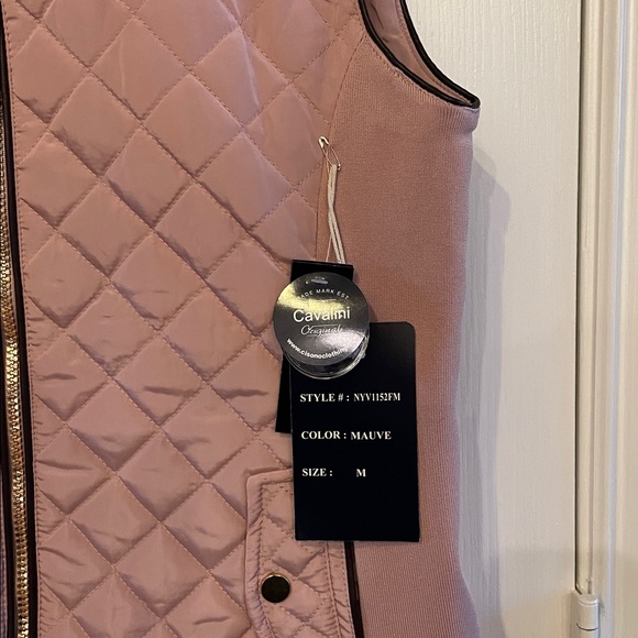 Catalina Quilted Vest Mauve Sz M Medium Sherpa Lined Gold Accents NEW with Tags - Picture 4 of 7